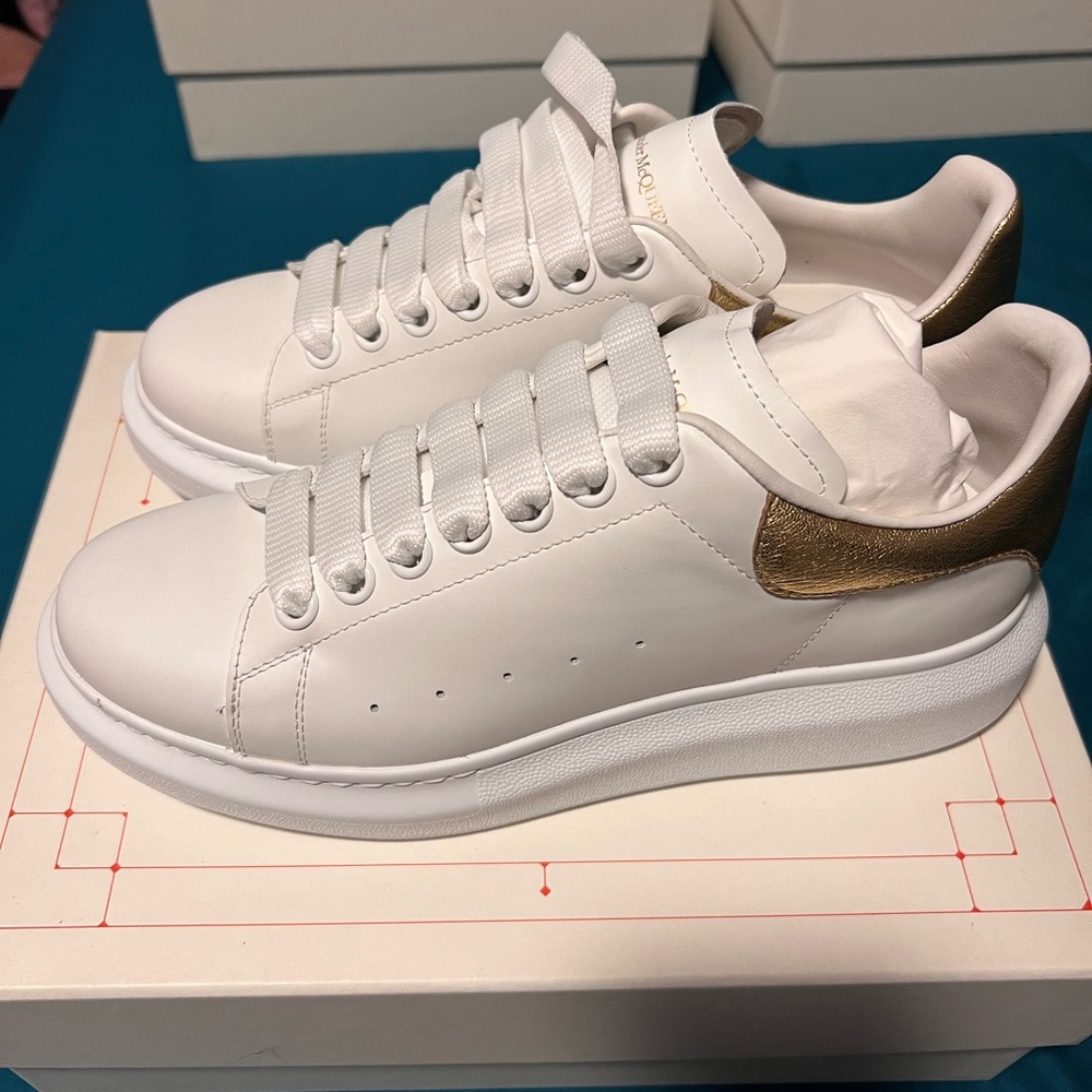 Gold ⚡️✨ Alexander McQueen Oversized Lace-Up Sneakers